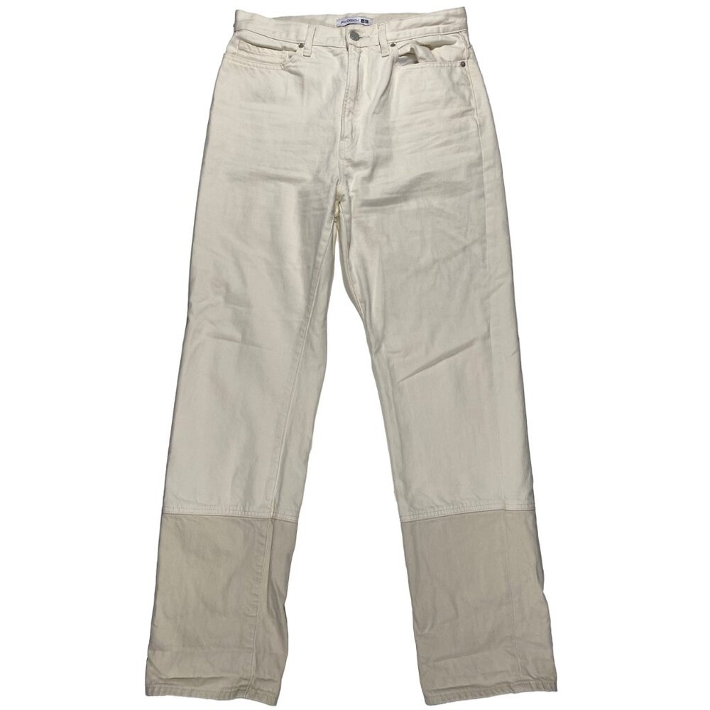 J.W.Anderson x Uniqlo Two-Tone Straight Leg White mens Jeans size 30x31